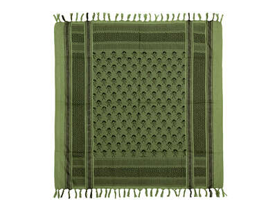 PIRATE SKULL PATTERN SHEMAGH SCARF (OLIVE)